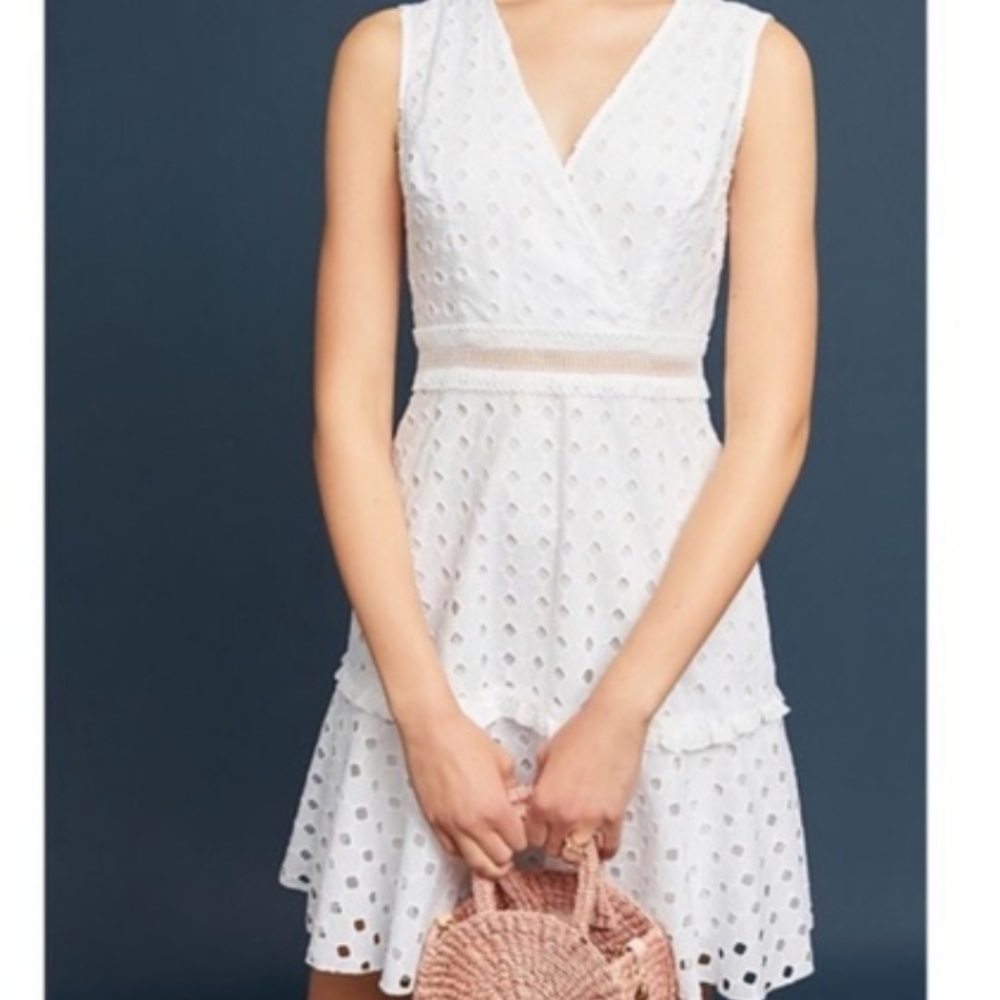 White eyelet Donna Morgan dress